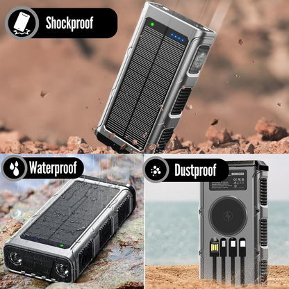 PowerNexus™ – The Ultimate 45,800mAh Hand Crank Solar Power Bank & Camping Light for Endless Adventures! 2-Pack